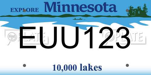 EUU123 Minnesota License Plate
