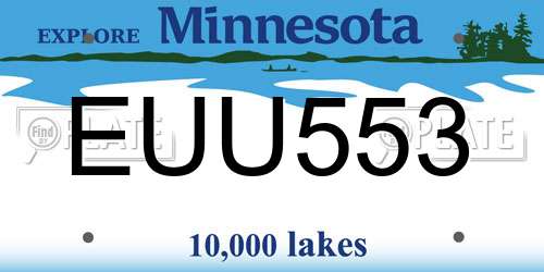 EUU553 Minnesota License Plate