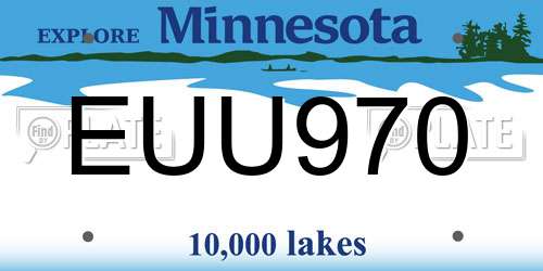 EUU970 Minnesota License Plate
