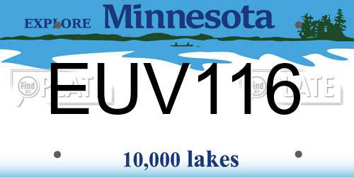 EUV116 Minnesota License Plate