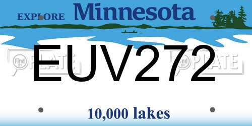 EUV272 Minnesota License Plate