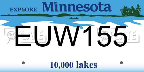 EUW155 Minnesota License Plate