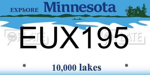 EUX195 Minnesota License Plate