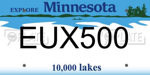 EUX500 Minnesota License Plate