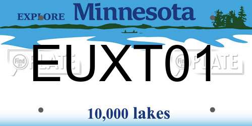 EUXT01 Minnesota License Plate