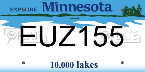 EUZ155 Minnesota License Plate