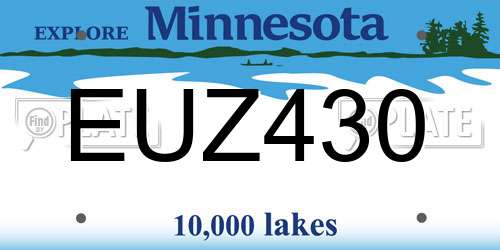 EUZ430 Minnesota License Plate