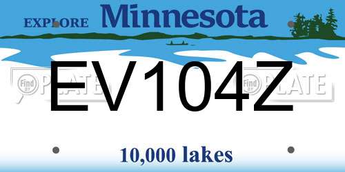 EV104Z Minnesota License Plate