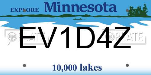 EV1D4Z Minnesota License Plate
