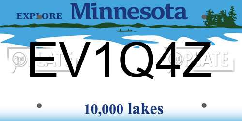 EV1Q4Z Minnesota License Plate