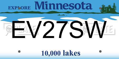 EV27SW Minnesota License Plate