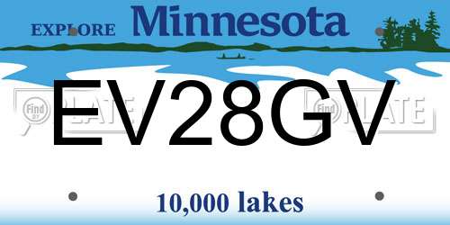 EV28GV Minnesota License Plate