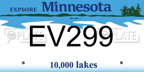 EV299 Minnesota License Plate