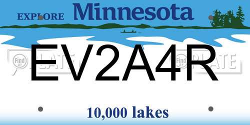 EV2A4R Minnesota License Plate