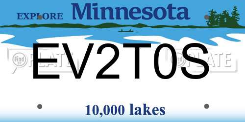 EV2T0S Minnesota License Plate