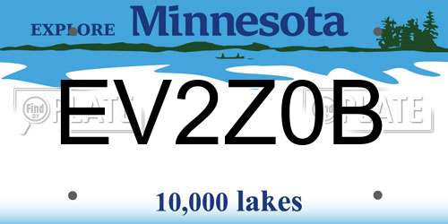 EV2Z0B Minnesota License Plate