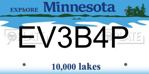 EV3B4P Minnesota License Plate