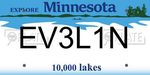 EV3L1N Minnesota License Plate