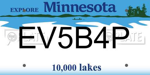 EV5B4P Minnesota License Plate