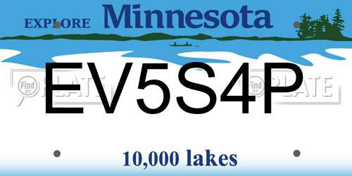 EV5S4P Minnesota License Plate