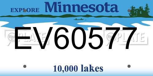 EV60577 Minnesota License Plate