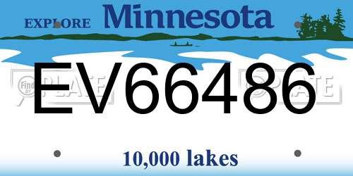 EV66486 Minnesota License Plate