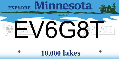 EV6G8T Minnesota License Plate