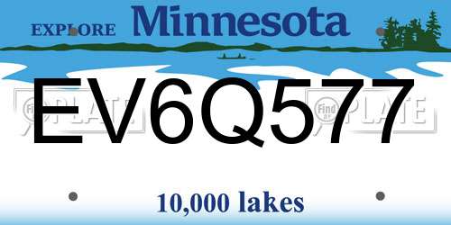EV6Q577 Minnesota License Plate