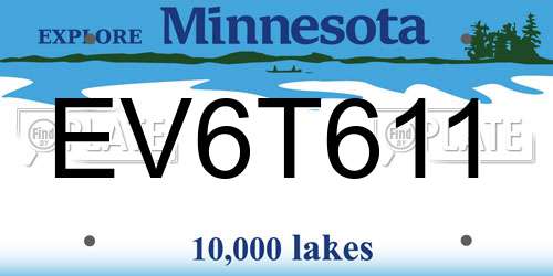 EV6T611 Minnesota License Plate