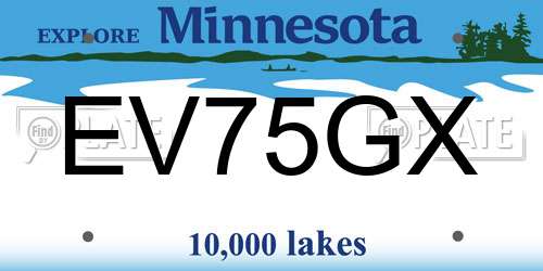 EV75GX Minnesota License Plate