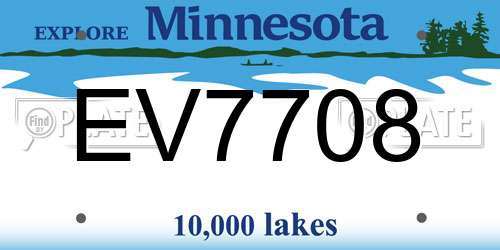 EV7708 Minnesota License Plate