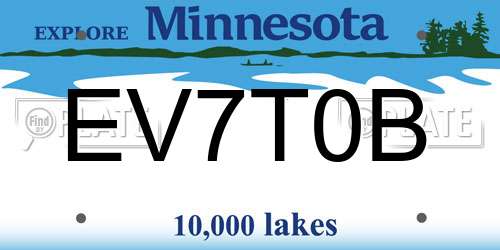 EV7T0B Minnesota License Plate
