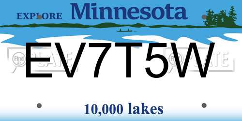 EV7T5W Minnesota License Plate