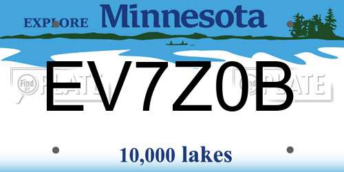 EV7Z0B Minnesota License Plate