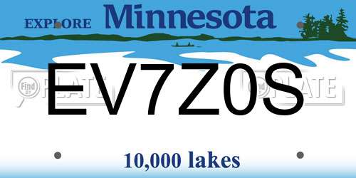EV7Z0S Minnesota License Plate