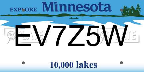 EV7Z5W Minnesota License Plate