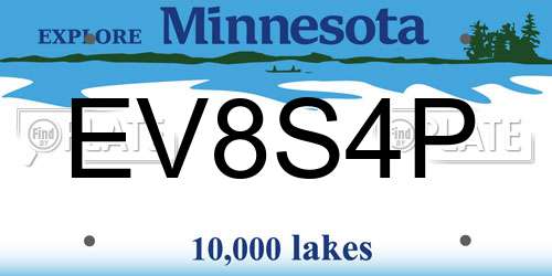 EV8S4P Minnesota License Plate