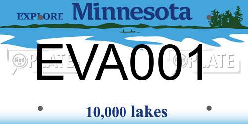EVA001 Minnesota License Plate