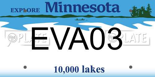 EVA03 Minnesota License Plate
