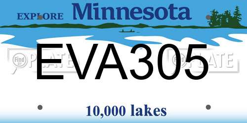 EVA305 Minnesota License Plate