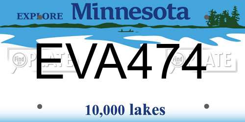 EVA474 Minnesota License Plate