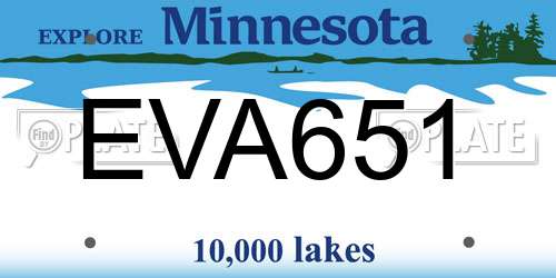 EVA651 Minnesota License Plate