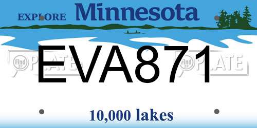 EVA871 Minnesota License Plate