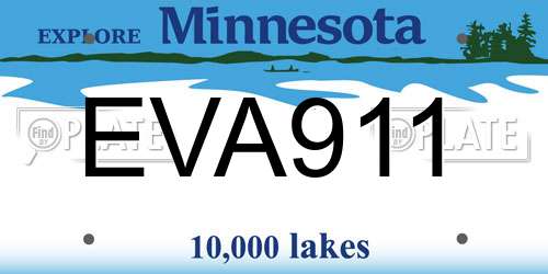 EVA911 Minnesota License Plate