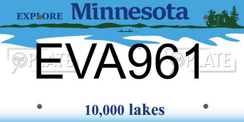 EVA961 Minnesota License Plate