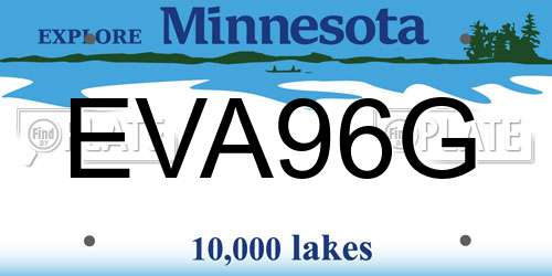 EVA96G Minnesota License Plate