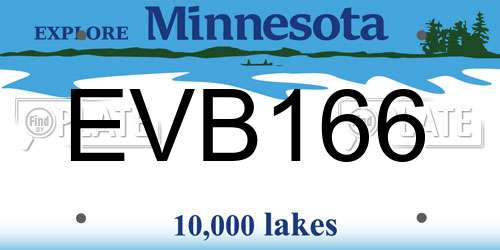 EVB166 Minnesota License Plate
