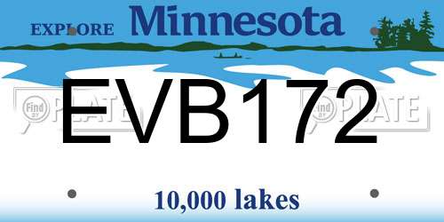 EVB172 Minnesota License Plate