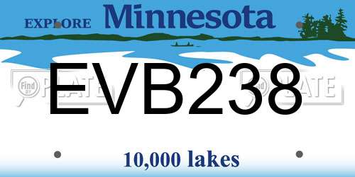 EVB238 Minnesota License Plate
