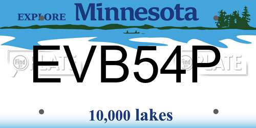 EVB54P Minnesota License Plate